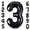 Black 3, variant on NCQ 40 Inch Black 25 Number Balloons Giant Jumbo Huge 25 or 52 Foil Mylar Helium Number Digital Balloons Black Birthday Mylar Digital Balloons 25 Birthday Party 25th Anniversary Events Party