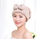 thumbnail image 5 of 2 paños de microfibra para secar el cabello, gorro turbante superabsorbente, gorro de ducha con lazo, para cabello rizado, largo y grueso, y cabello mojado (rosa y caqui), 5 of 8