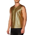 thumbnail image 4 of Camiseta sin mangas metálica Inspire Chic para hombres, chaleco brillante para fiestas y clubes, talla XL dorado, 4 of 6