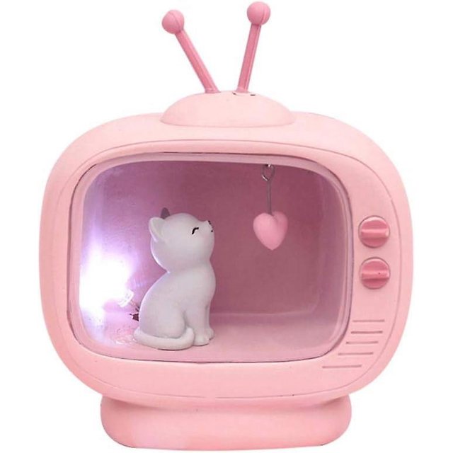 Lámpara de escritorio decorativa WEIHJMXG luz de noche forma de gato LED rosa