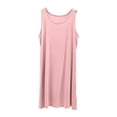 thumbnail image 2 of ZyeKqe Womens Nightgown Sleeveless Casual Lightweight Soft Loose Comfy Loungewear Crewneck Sleep Mini Dress, 2 of 9