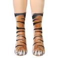 thumbnail image 2 of Flmtop Chaussettes Élastiques en Coton pour Adultes et Enfants, Imprimé 3D Simulation Patte d'Animal, 2 of 7