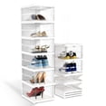 thumbnail image 1 of Zapatera Organizador Plegable y Vertical  6 Cajas Acrílicas Transparentes de Almacenamiento (25.5×20×34.5 cm por caja), Ideal para Guardar Zapatos, Tenis y Zapatillas, 1 of 7