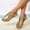 Gold, variant on Womens Bohemian Lightweight Roman Comfort Closed-Toe Open-Back Sandals, Vintage Gladiator-Inspired Strappy Design for Breathable Summer Style, Easy Slip-On Mule Silhouette