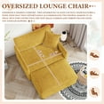 thumbnail image 4 of FFH Oversized Accent Chair with Ottoman, Lounge Chair Chenille Armchair Indoor, Cloud Sofa Chair for Living Room, Bedroom, Yellow, 4 of 7