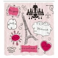 thumbnail image 3 of Ambesonne Romantic Shower Curtain, Frames French Love Eiffel, 69"Wx75"L, Hot Pink Black, 3 of 3