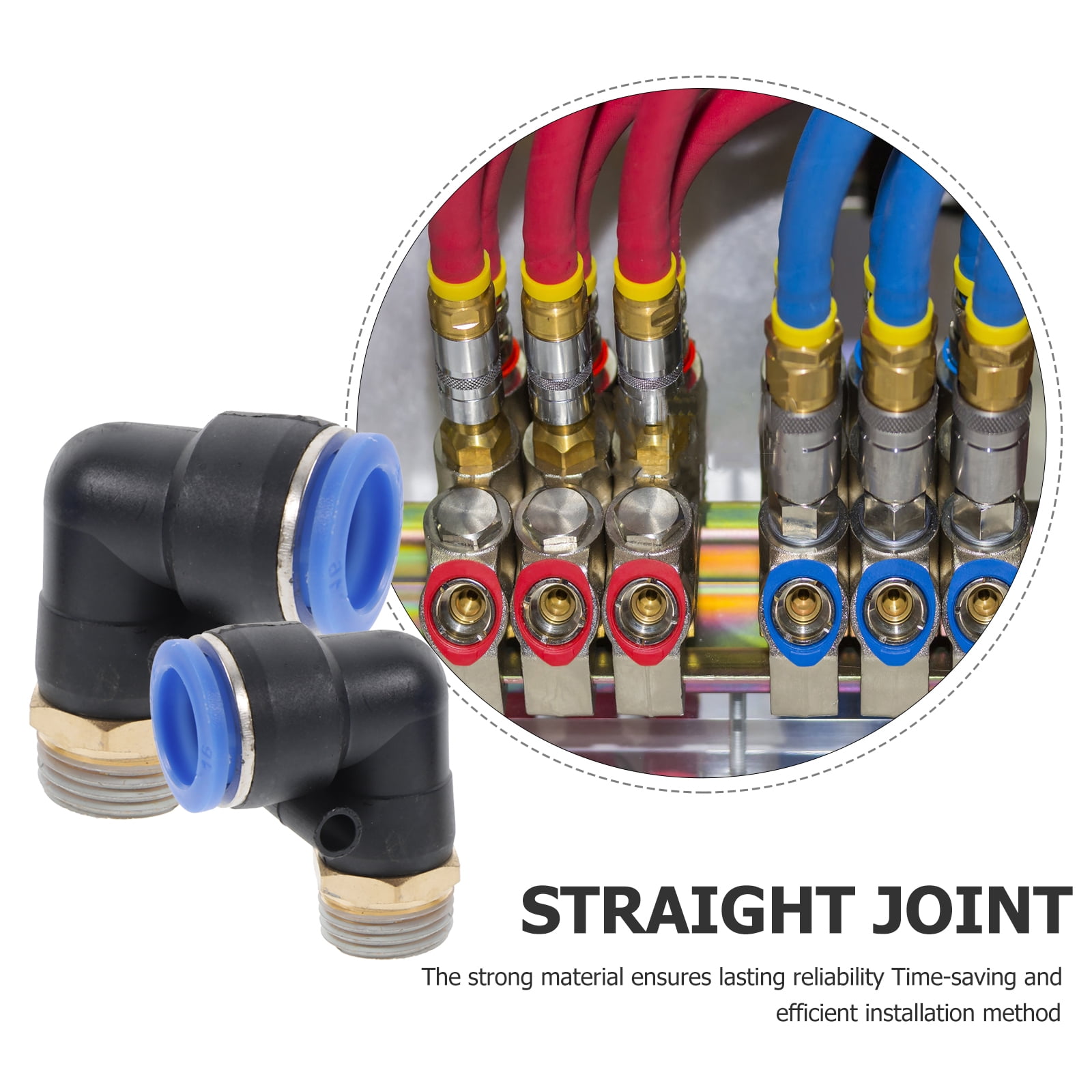 2 Sets Quick-connect Pneumatic Plug-in Connector Threaded Straight-through 16-piece Hose Tube Coupler Crimp