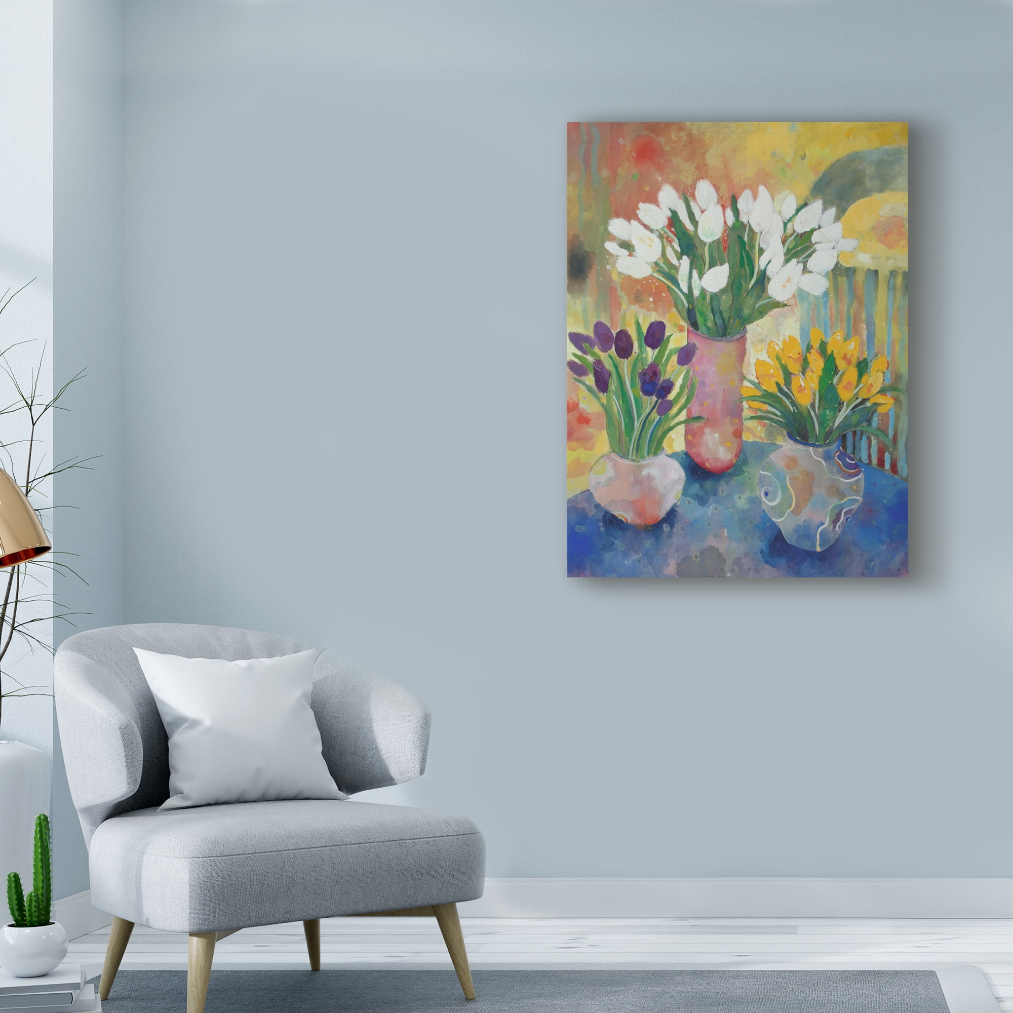 Trademark Fine Art 'Hand Painted Vases' Canvas Art by Lorraine Platt