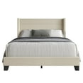 thumbnail image 3 of Home Design Niles Full Upholstered Panel Bed Frame with Wingback Headboard and Foam-Padded Support, Beige, Easy Assembly, 3 of 10