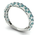 thumbnail image 2 of 3.13 ctw Wedding Band for Women - 14K White Gold Blue Moissanite Stackable Eternity Ring, 2 of 6