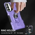 thumbnail image 6 of ELEHOLD Heavy Duty Case for Samsung Galaxy A34 5G Rugged Case, 360° Rotating Ring Holder Kickstand Support Magnetic Car Mount Full Body Shockproof Protective Case -Purple, 6 of 10