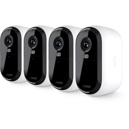 Open Box Arlo VMK3450-1SCNAS 2K Essential Outdoor Camera 2nd Gen, 4 Cameras and 2 Solar Panels, White