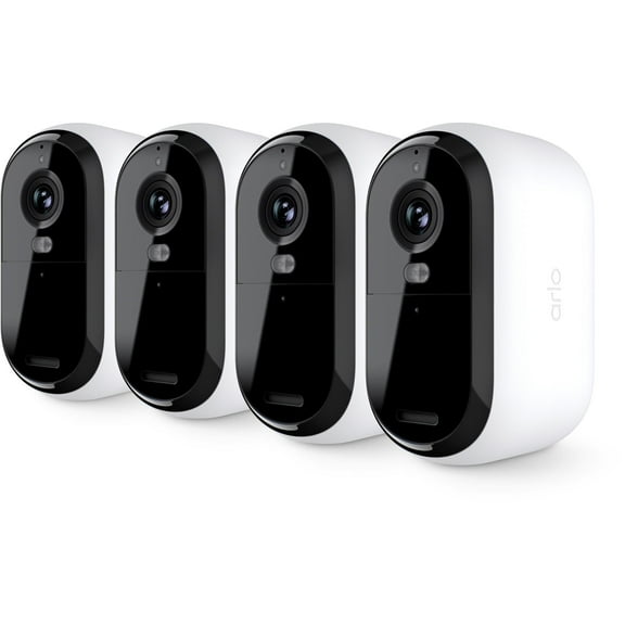 Open Box Arlo VMK3450-1SCNAS 2K Essential Outdoor Camera 2nd Gen, 4 Cameras and 2 Solar Panels, White