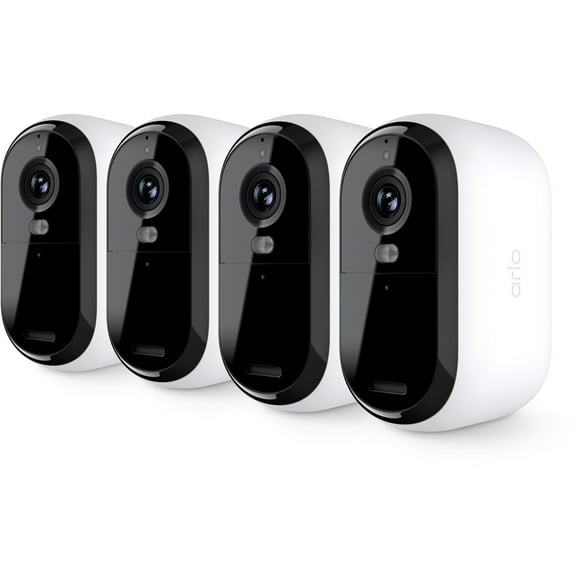 Pre-Owned Arlo VMK3450-1SCNAS 2K Essential Outdoor Camera 2nd Gen, 4 Cameras and 2 Solar Panels, White