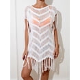 thumbnail image 2 of Biezeib Women Beach Cover Up Solid Color Tassel Cutout See-Through Summer Swimsuit Coverup Crochet Bathing Suit Cover Ups Dresses, 2 of 6