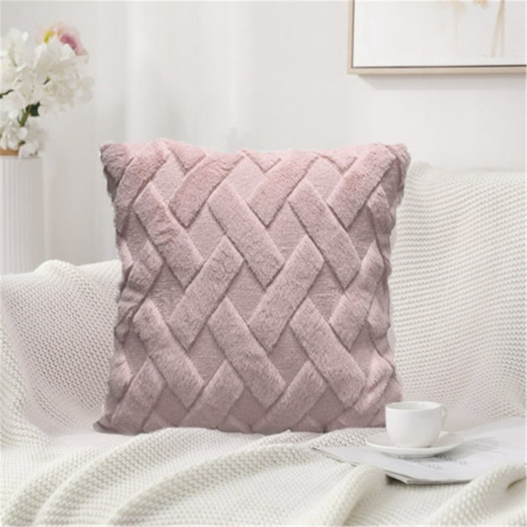 Three-dimensional plush pillow cushion bedside pillow Hot Pink