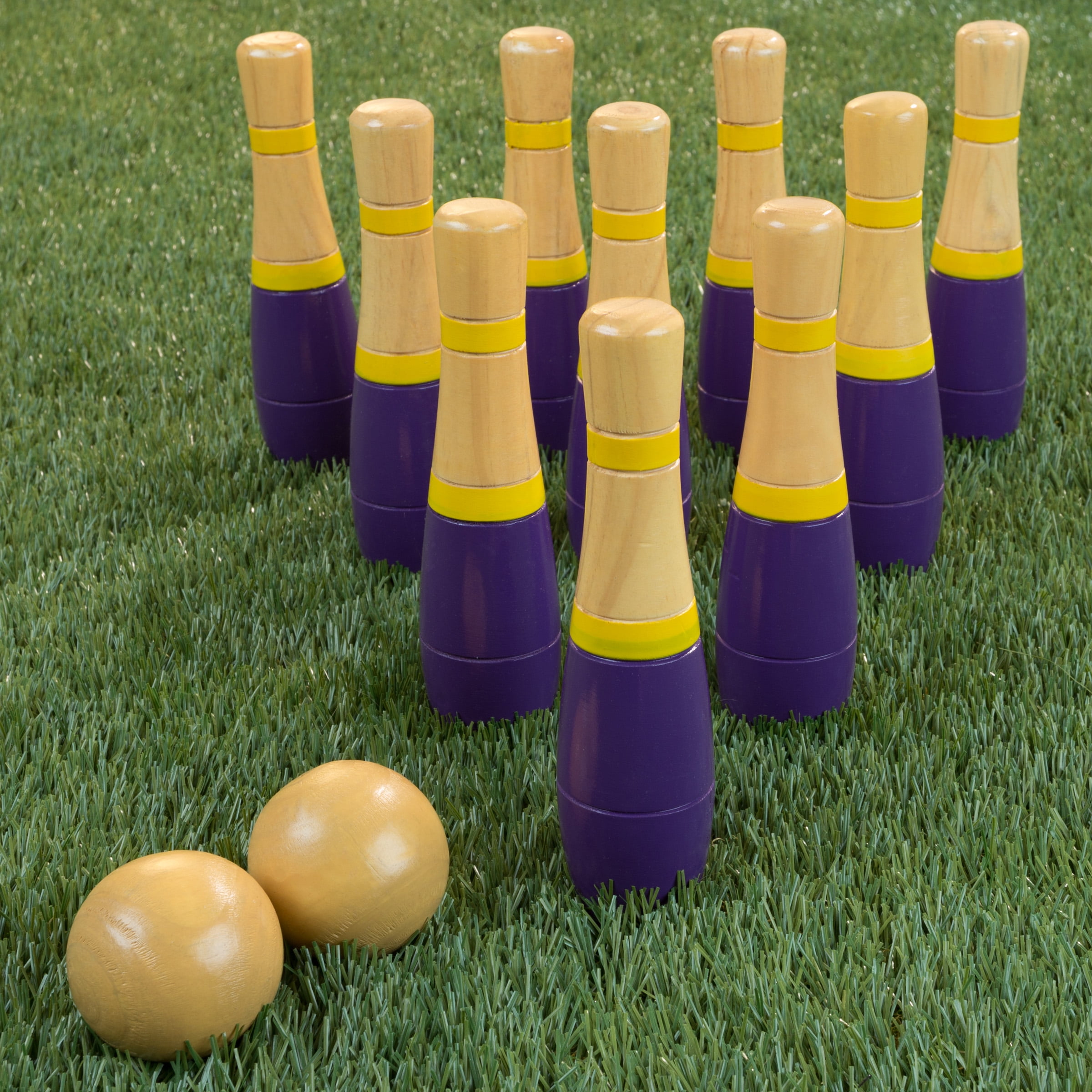 Coca Cola Lawn Bowling Game/Skittle Ball- Indoor and Outdoor Fun for  Toddlers, Kids, Adults –10 Wooden Pins, 2 Balls, and Mesh Bag Set (8 Inch)  - Walmart.com