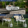 thumbnail image 3 of Stainless Steel Double Burner Propane Stove Burners 150,000 BTU/H - Great For Outdoor Cooking Camping and Gatherings, 3 of 5