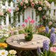 thumbnail image 5 of Ramo de flores artificiales para decoración de bodas y hogar | Arreglo floral artificial de primavera para exhibición en jarrón, 5 of 7