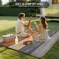 thumbnail image 4 of Farmhouse Haze Blue Brown Outdoor Rug 3x5 Ft - Reversible Patio Rug Outdoor Camping Rugs, Vintage Wooden Striped Washable Indoor Outdoor Area Rugs, Non-Slip Outdoor Carpet Runner for Deck/Porch, 4 of 8