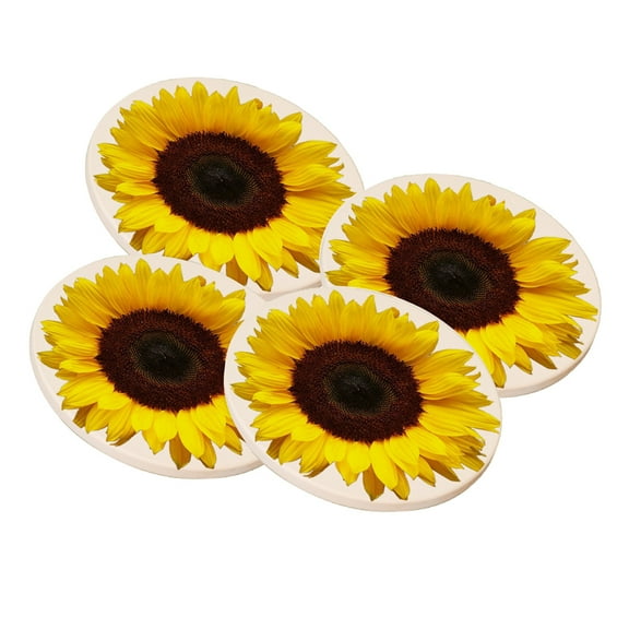 KuzmarK Sandstone Drink Coaster (set of 4) - Sunflower