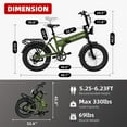 thumbnail image 2 of WINDHORSE Smart E Bike for Adults, 48V 13AH Foldable Electric Bike with 750W Motor, 20MPH 50 Mile Range, 7-Gears, Dumping Power Outage, 20" Fat Tires Beach Cruiser Bike (Green), 2 of 9