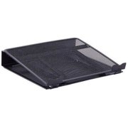 Lorell Mesh Laptop Stand 3.5" Height x 13" Width x 11.5" Depth - Desktop - Steel, Metal - Black