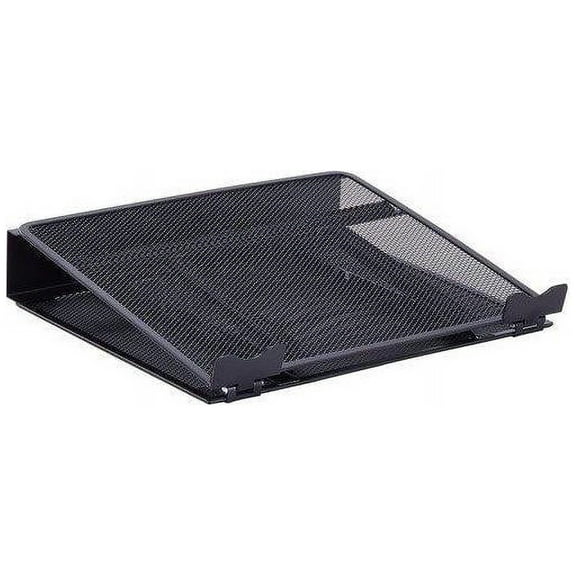 Lorell Mesh Laptop Stand 3.5" Height x 13" Width x 11.5" Depth - Desktop - Steel, Metal - Black
