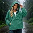 thumbnail image 2 of gbyLJF Womens Windbreaker Jacket Quarter Zip Hooded Pullover Waterproof Rain Jackets for Outdoor Hiking Running, 2 of 6