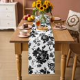 thumbnail image 4 of Table Runners 70 Inches Long Dress Scarves, Black Floral Farmhouse Coffee/Dining/Kitchen Table Decor, Holiday Table Runner, Country Retro Flowers Botanical Retro Art 13x70 Inch, 4 of 9