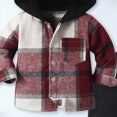 thumbnail image 5 of yboeqw 3M-7Years Toddler Boys Clothes Flannel Plaid Hooded & Pants 2 Piece Set Kids Boys Fall Outfits Sets(3-6 Months,Red), 5 of 5