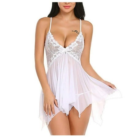 

Leesechin Lingerie for Women Clearance Chemise Nightgown Underwear Bra Panties Lace Underclothes Underpants Nightdress Roleplay Sets