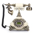 thumbnail image 1 of Teléfono de casa Bling Bling con manecillas europeas de resina blanca, 1 of 9