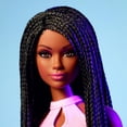 thumbnail image 3 of Barbie Looks Doll, Collectible No. 21 with Black Braids & Modern Y2K Fashion, Pink Halter Top & Faux-Leather Skirt with Ankle Boots, 3 of 5
