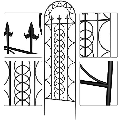 Amagabeli 2 Pack Large Garden Trellis for Climbing Plants 75” x 31” Heavy Duty Rustproof Black Iron Plant Trellis for Potted Plants Support Tall Wall Metal Trellis for Rose Vegetables Cucumber GT05