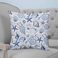 thumbnail image 4 of 26x26 Pillow Covers Set of 2, Navy Blue Coastal Throw Pillow Covers Decorative Couch Cushion Case, Nautical Ocean Shell Starfish Sea Microfiber Square Pillowcases for Bedroom Car Living Room, 4 of 7