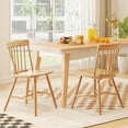 thumbnail image 2 of Gymax Dining Chairs Set of 2 Farmhouse Kitchen Chair w/ Rubber Wood Frame Wide Seat Natural, 2 of 9