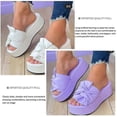 thumbnail image 4 of Solid-color Thick Bottom Slippers With Bowknot Non-slip Comfortable Beach Shoes For Shopping Dating, 4 of 5