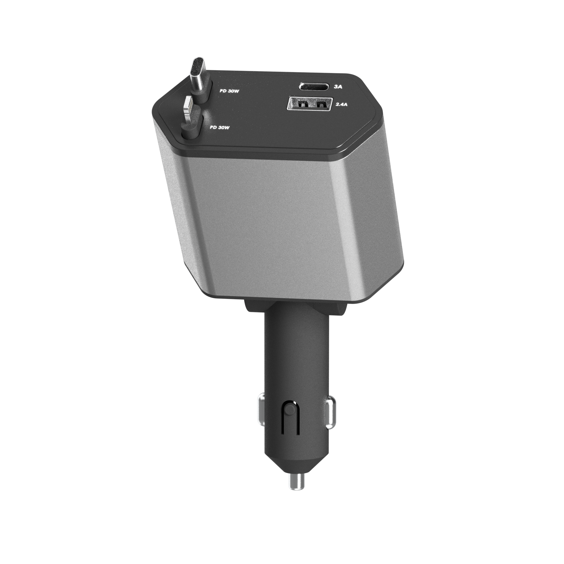 Zsou 4-in-1 Car Charger, 45W, USB-C and Lightning Cables photo 6