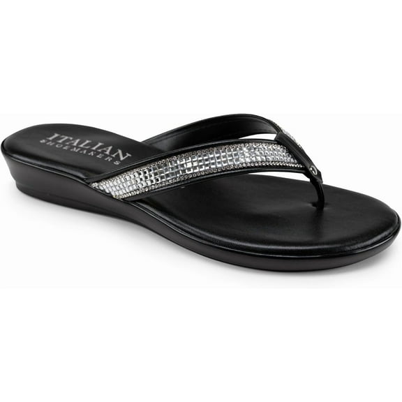 Italian Shoemakers Missie Slide Sandals for Women, Black, 11M