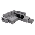 thumbnail image 5 of Large L-shaped Sectional Sofa with Storage Space, USB Ports, and Cup Holders on The Armrests, Padded Modular Pull Out Sofa Couch Suitable for Living Rooms, 5 of 8