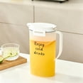 thumbnail image 1 of 2L Plastic Water Pitcher with Leakproof One-Hand Press Lid, Matte Finish, Fridge-Friendly Slim Design, BPA-Free, Black or White, Large Capacity Beverage Container, 1 of 6