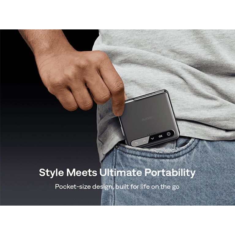Aurzen ZIP Tri-Fold Portable Mini DLP Projector, Pocket-Sized