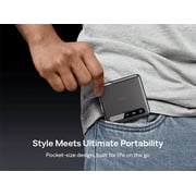 Aurzen ZIP Tri-Fold Portable Mini DLP Projector, Pocket-Sized, Instant Focus, 5H Battery | 5,000mAh Fast Charging, Zero-Lag Screen Mirroring, Full-Screen Display for Indoor/Outdoor Movies,Grey