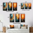 thumbnail image 4 of Designart "Tree Aerial Dance painting" Cottage Framed Wall Art Set Of 3 - Teal Trees Frame Gallery Wall Set For Home Decor, 4 of 7