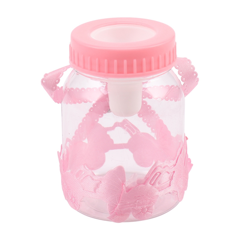 72 X Baby Bottle Mini Baby Bottle 4x9cm Rhinestone Pink Bear Gift Favor Baby Girl Baby Baptism
