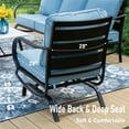 thumbnail image 3 of Summit Living 6 Pieces Patio Conversation Set with 45 inch Rectangle Fire Pit, Outdoor Metal Furniture Sofa for 7 Person, Beige Cushions, 3 of 8