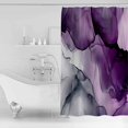 thumbnail image 2 of Marble Grey Purple Shower Curtain, 36" x 72", Gradient Gold Marbling Modern Art Waterproof Bathroom Curtain Washable Shower Curtain Set with 12 Hooks, 2 of 6