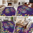 thumbnail image 5 of Large Area Rugs for Living Room Bedroom, Purple Carnival 8'x10' Rug Washable Carpet Runner Indoor Outdoor, Modern Geometric Feathers Ethnic Non Slip Floor Mats Rug for Kitchen, Patio, 5 of 8