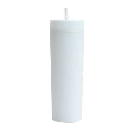 

16 Oz Skinny Solid Color Cup Double Cup Straight Sippy Cup Summer Simple Sports Reusable Water Tumbler With Lids And Straw